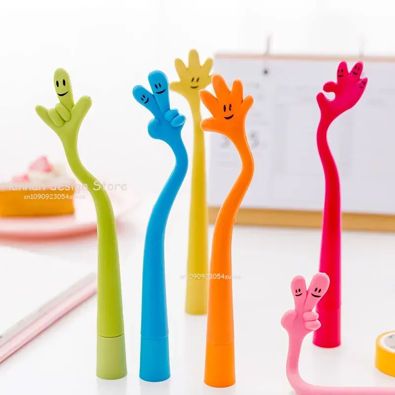 2pcs עניין חמוד קריקטורה כדורי אקדח עט כדורי אצבע יצירתיים ניירת bendable אצבע סטודנט מלאכה מתנה