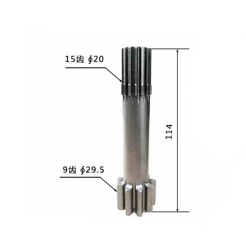 

for Komatsu pc40-1 Yuchai yc60-8 walking primary sun gear shaft 9/15 teeth 114H hook excavator