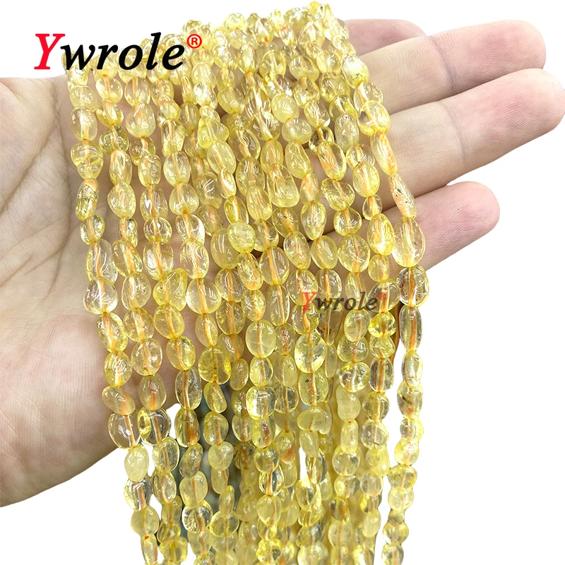 Natural Stone 5-8MM Irregular Yellow Citrine Loose Spacer Beads for Jewelry Making Diy Earrings Bracelet Charms Accessories 15\'\'