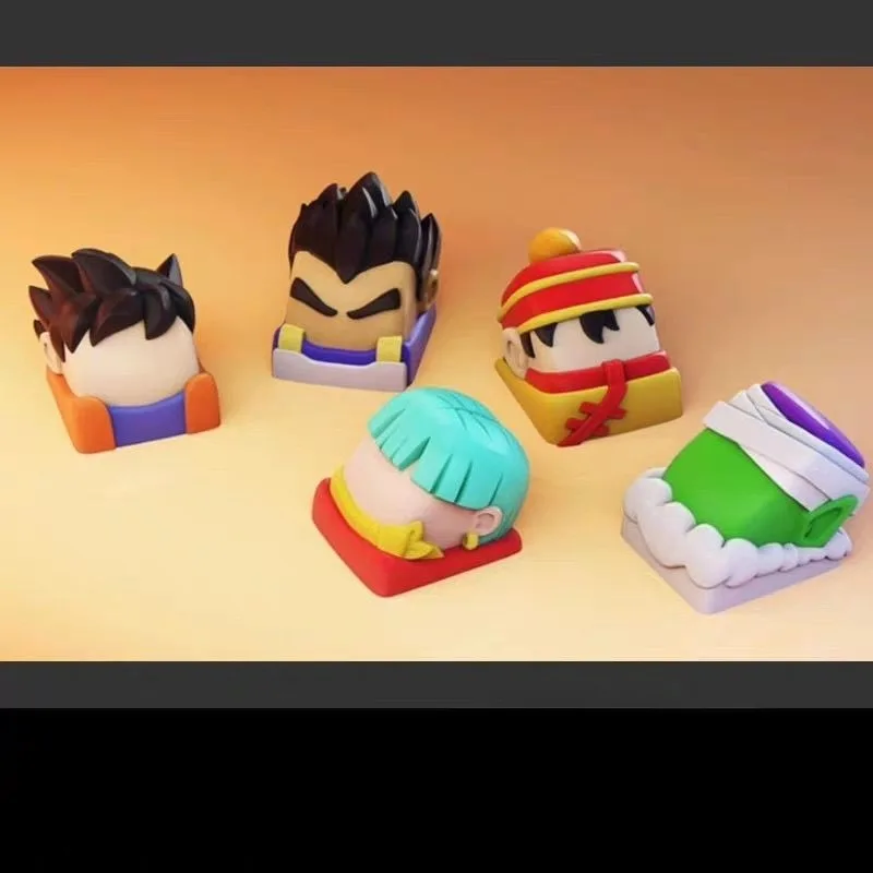 Dragon Ball bunte Charakter-Tastenkappen, niedliche personalisierte kreative mechanische Tastatur, dreidimensionales Kreuzschlüssel-Zubehör