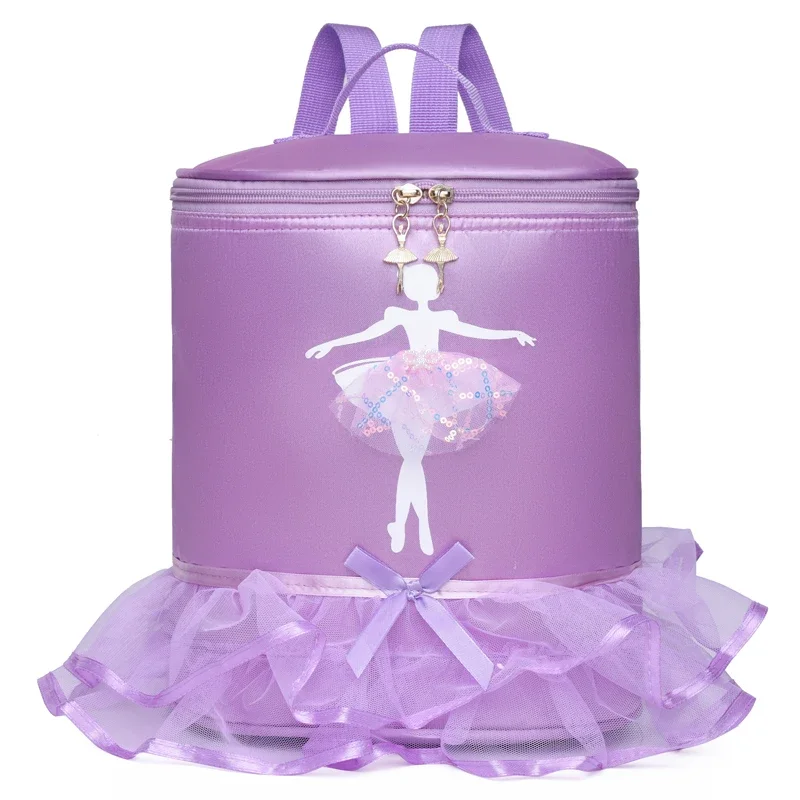 Ballet Dance Bags Pink Girls Kid Gymnastics Backpack Waterproof Embroidery Sports Barrels Package Lovely Princess Bag