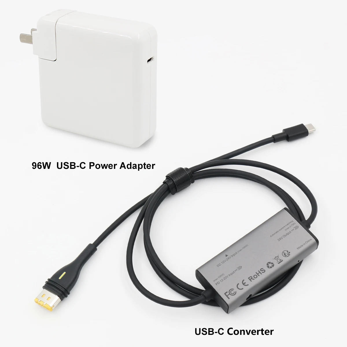 Type-C PD to 24V Yellow Round Port Power Cable DC Charger Replacement Power Cord for ResMed AirSense S11 Breathing Machine