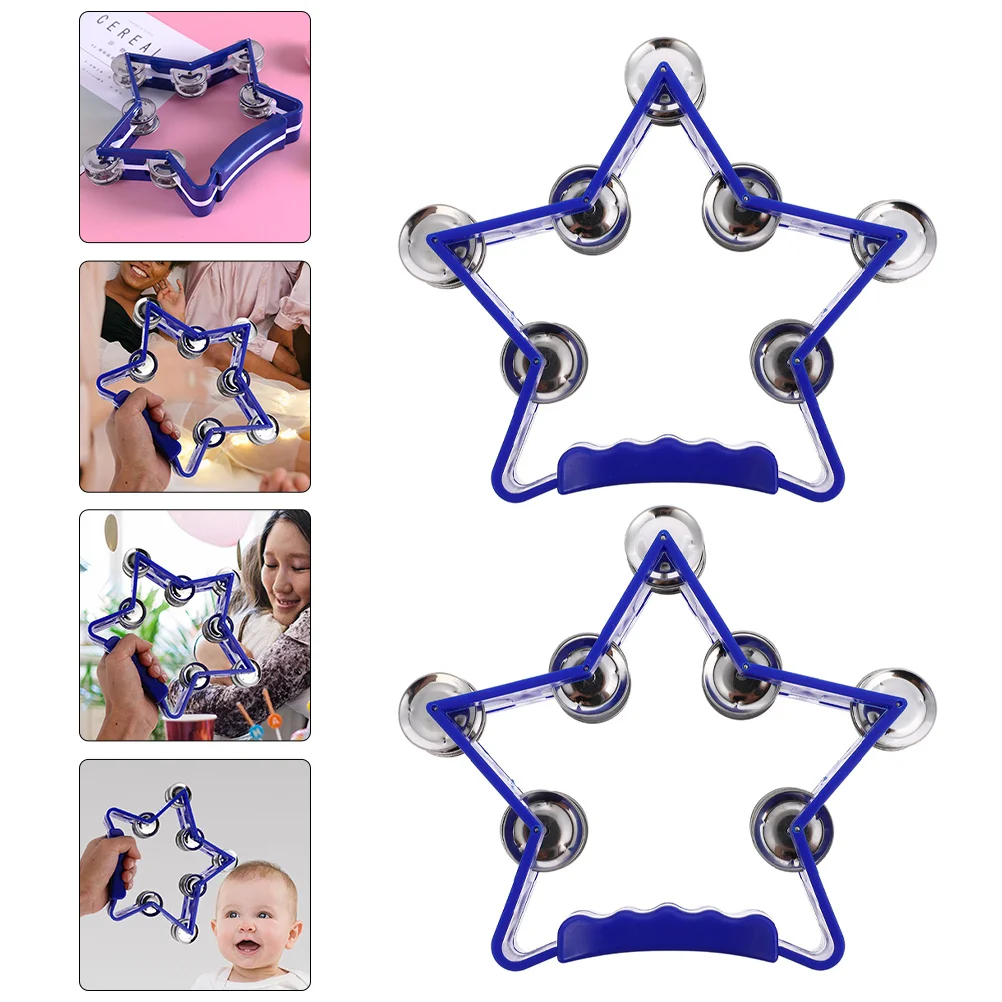 

2Pcs Handbells Musical Rhythm Percussion Instruments Cheer Props for Music Development Education Instruments