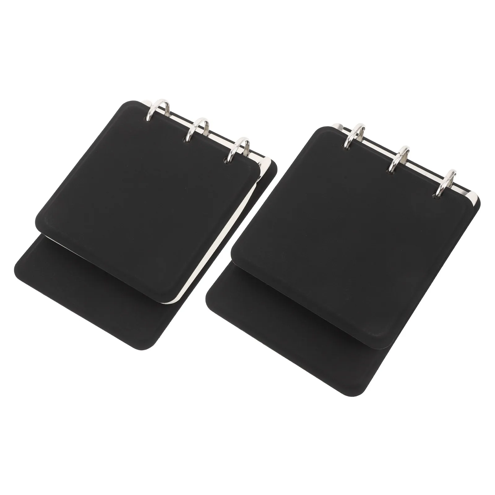 2Pcs Pocket Size Ring Notebook Top Bound Mini Flip Memo Pad for Travel Office Meeting Student Use Black Small Portable Writing