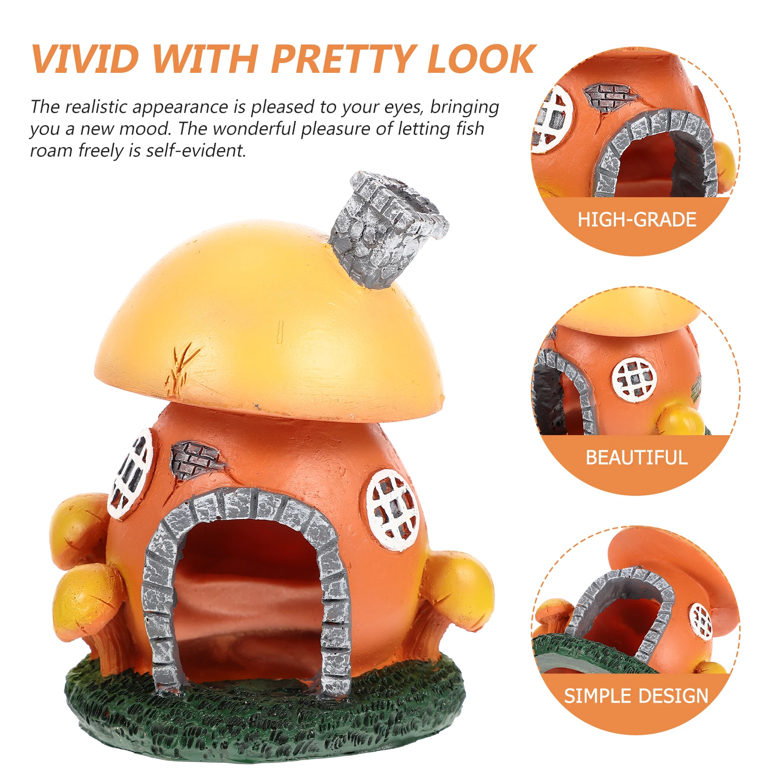 

Artificial Resin Mushroom House Coral Fish Tank Decoration Aquarium L scape Decor Simulated nament Breeding Shelter Pet Supplies