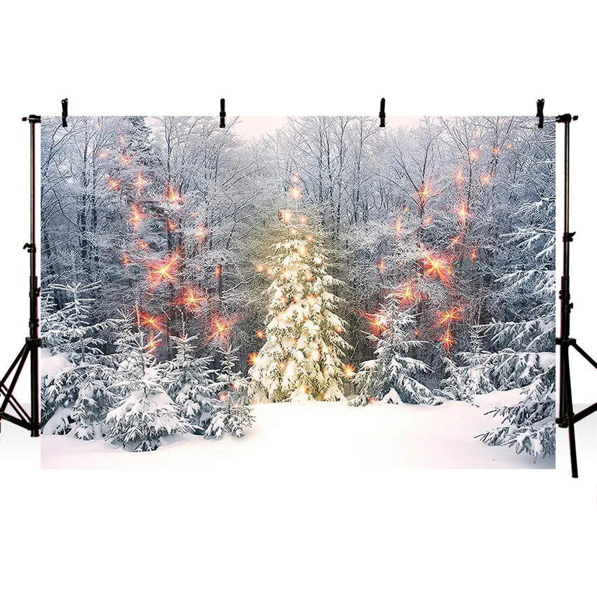 Mehofond Winter Snow Forest Natural Landscape Backdrop for Kid Adult Portrait White Snowfield Photography Background Photocall