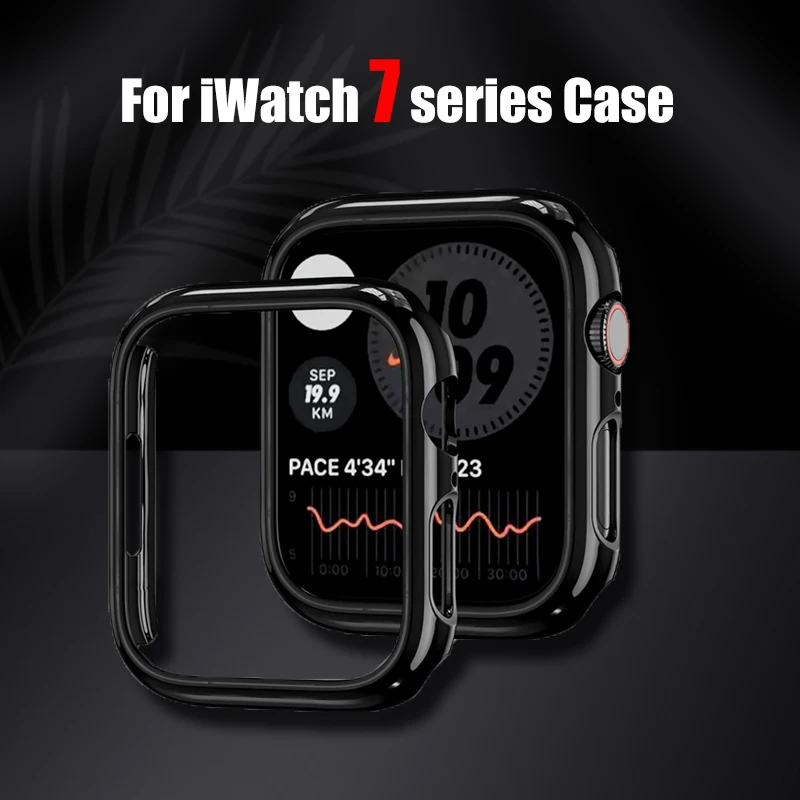 2PC Hollow Out Case For Apple iWatch 7 Series Hard PC Bumper Case Protective Cover Frame Compatible iWatch 41MM 45MM Accessories