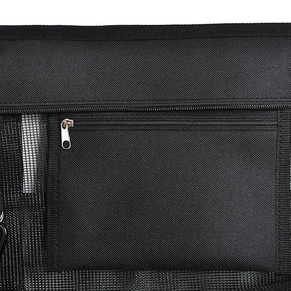 Portable Black Travel Mesh Insulated Cooler Bag Large Capacity Lightweight Handle for Camping Picnic Beach Outdoor Food Storage