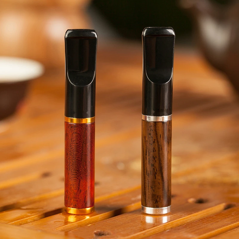 High-End Ebenholz halter zirkulierende wasch bare Zigaretten spitze Filter Raucher Set