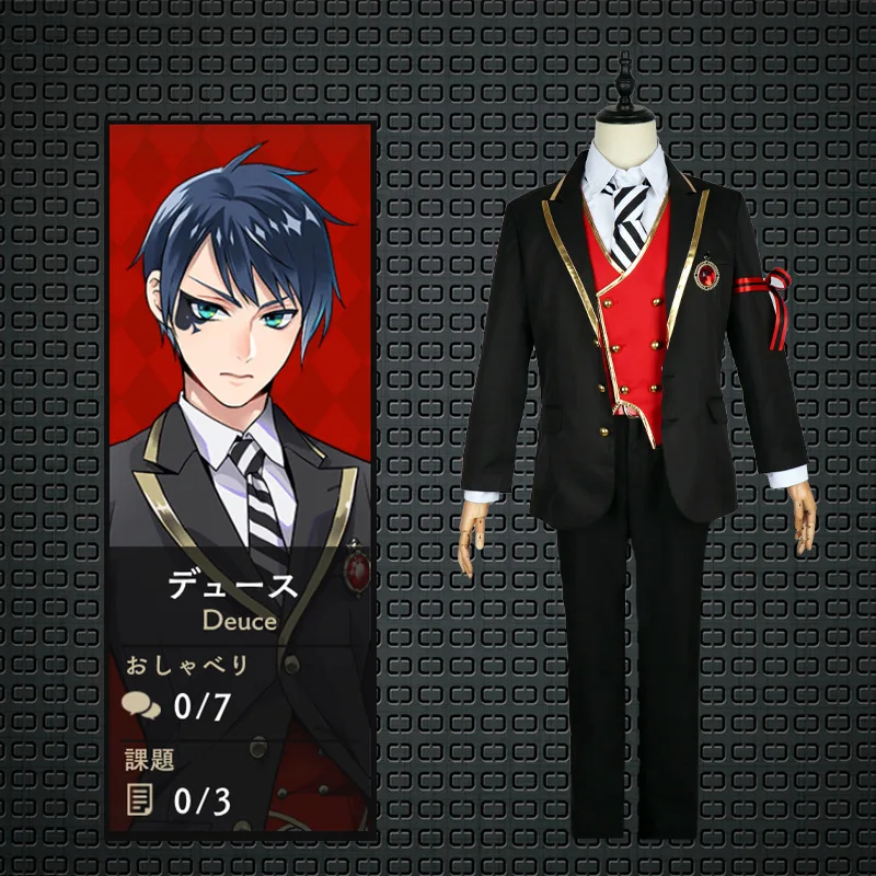 Twisted Wonderland Cosplay Fantasia, Riddle Cos Roupas, Roupas para o Halloween, Troca de escola, Festa, Uniforme JK, Raiden