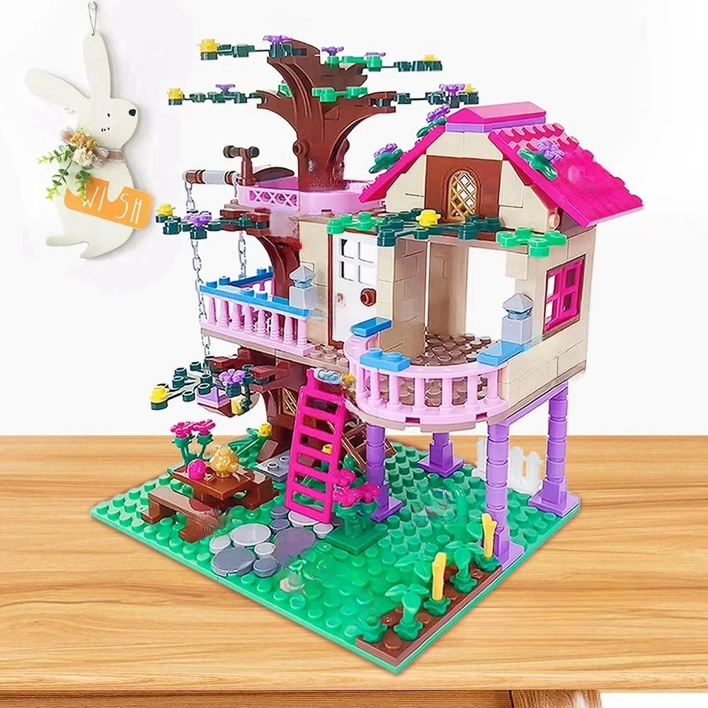 504pcs DIY Creative Fantasy Tree House Building Blocks Set with Assembly Bricks Gift for Kids Girls Birthday Christmas gifts
