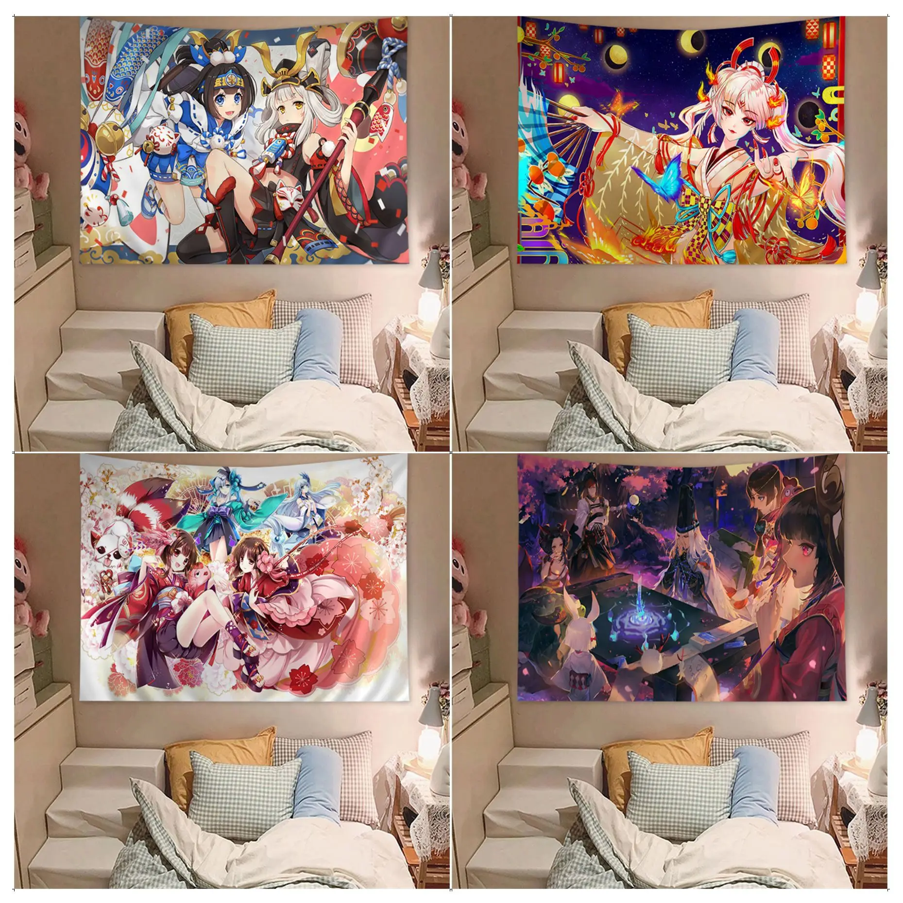 Onmyoji Your Own Tapestry Colorful Tapestry Wall Hanging Bohemian Wall Tapestries Mandala Wall Hanging Sheets