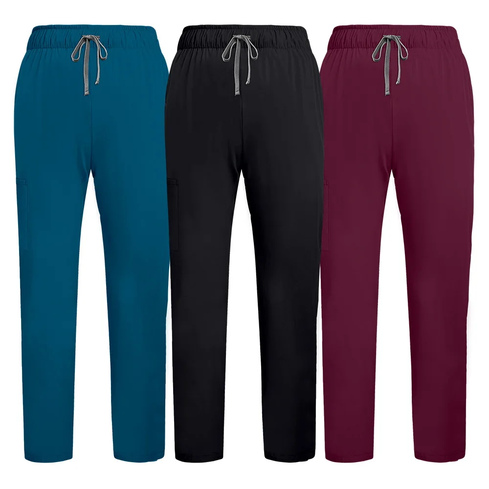 

Quick Dry Solid Color Straight Leg Unisex European And American Plus Size Elastic Waist Comfortable Nurse Pants