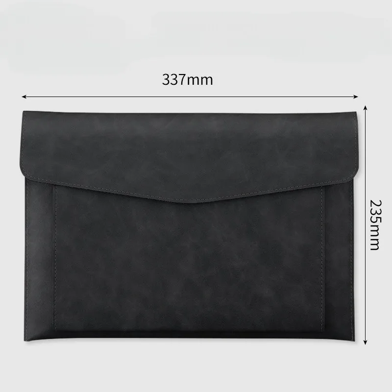 A4 Leather Document Bag Storage Bag  Large Capacity Double-layer File Folder Business Official Briefcase image 3