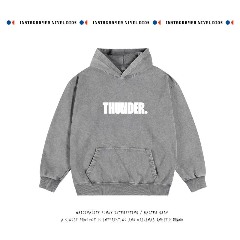 

Плотный худи-свитшот из 100% хлопка с восковым принтом, 430 г, повседневный, комфортный, утепленный, для зимы, весны и осени