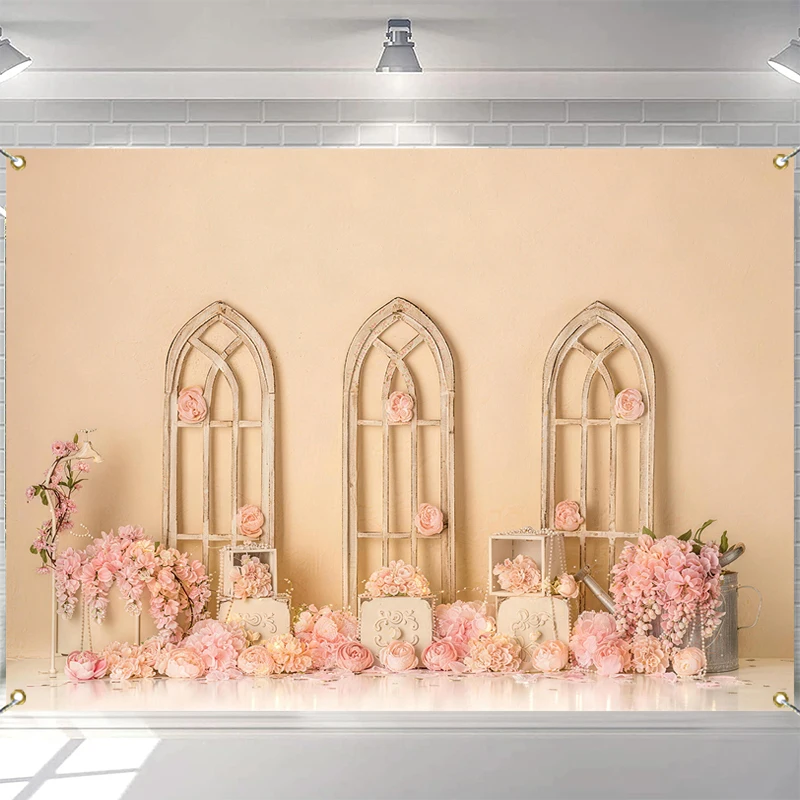 

LS Photography Background Spring Flowers Garden Bohemian Style Decor Props Baby Shower Kids Adult Portrait Photo Backdrop Studio