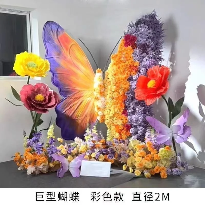 Butterfly decorative ornament door clock in the area senior photo background floral butterfly ornament