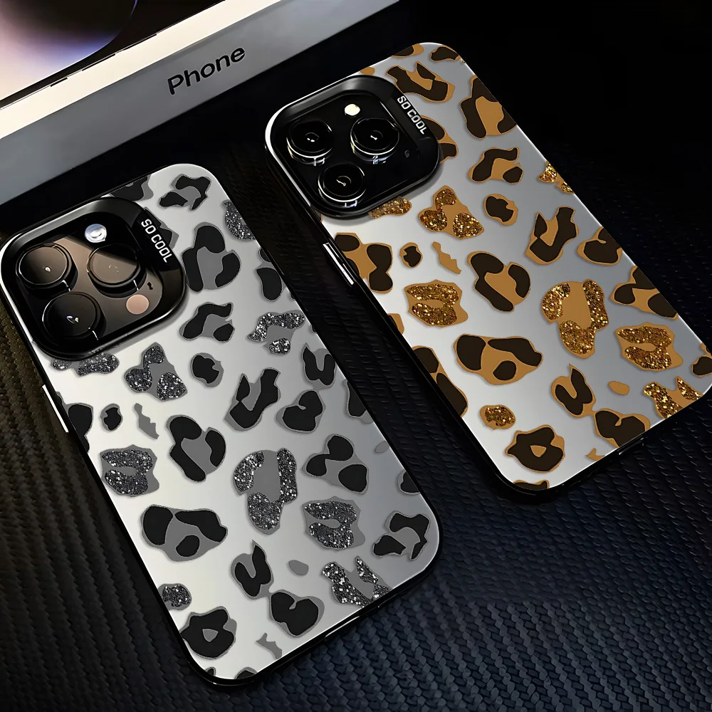 Shiny colorful leopard print Phone Case for Xiaomi Redmi Note 8 9 9S 10 11 12 13 14 15 Pro Plus 4G 5G Anti Fall Matte Back Cover