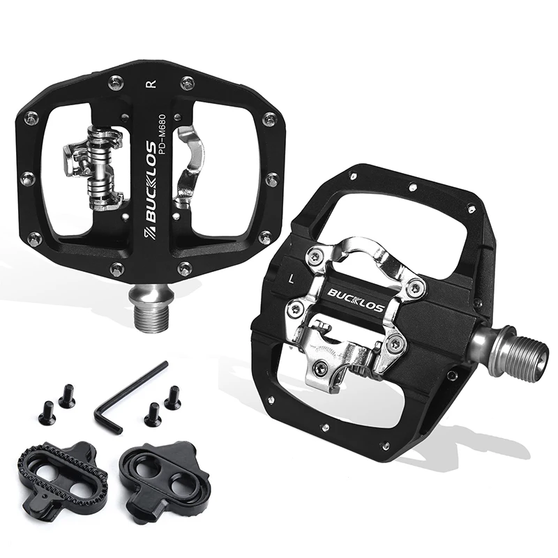 Bucklos MTB Fahrrad pedal für SPD Dual Self-Locking MTB Plattform Pedale Fuß stütze Mountainbike Pedal rutsch fest clipless Fahrrad teil