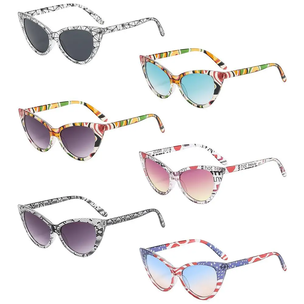 NEW Triangular American Flag Sunglasses Influencer-Style Novelty Printed Shades UV400 Protection Cat Eye Eyewear for Women & Men