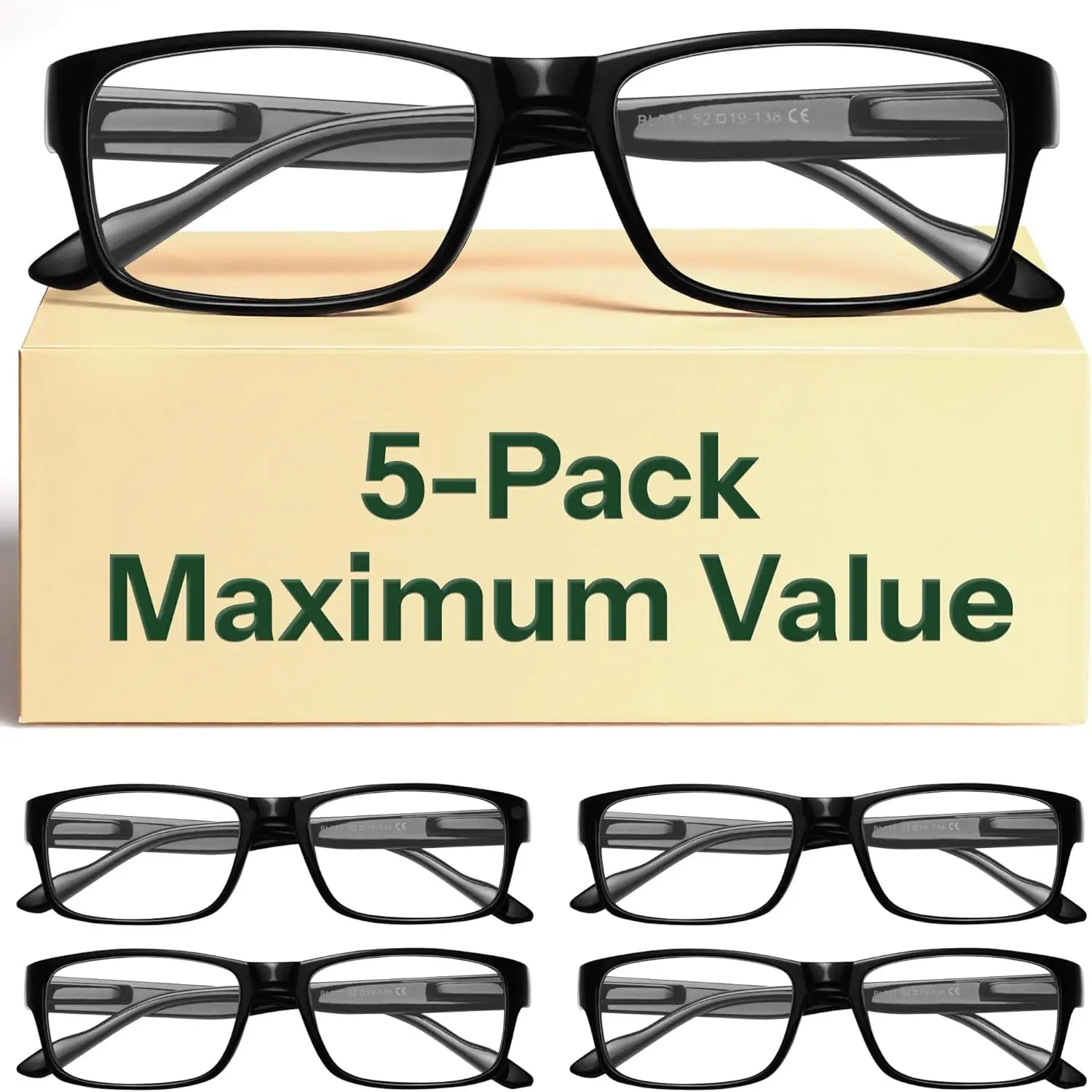 

1.5 Reading Glasses for All Day - Computer Readers with Blue Light Protection - Value Pack