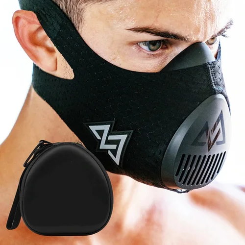 Imagen 2 del producto Máscara deportiva de elevación para ciclismo, mascarilla de entrenamiento para correr, gimnasio, color negro, 3,0