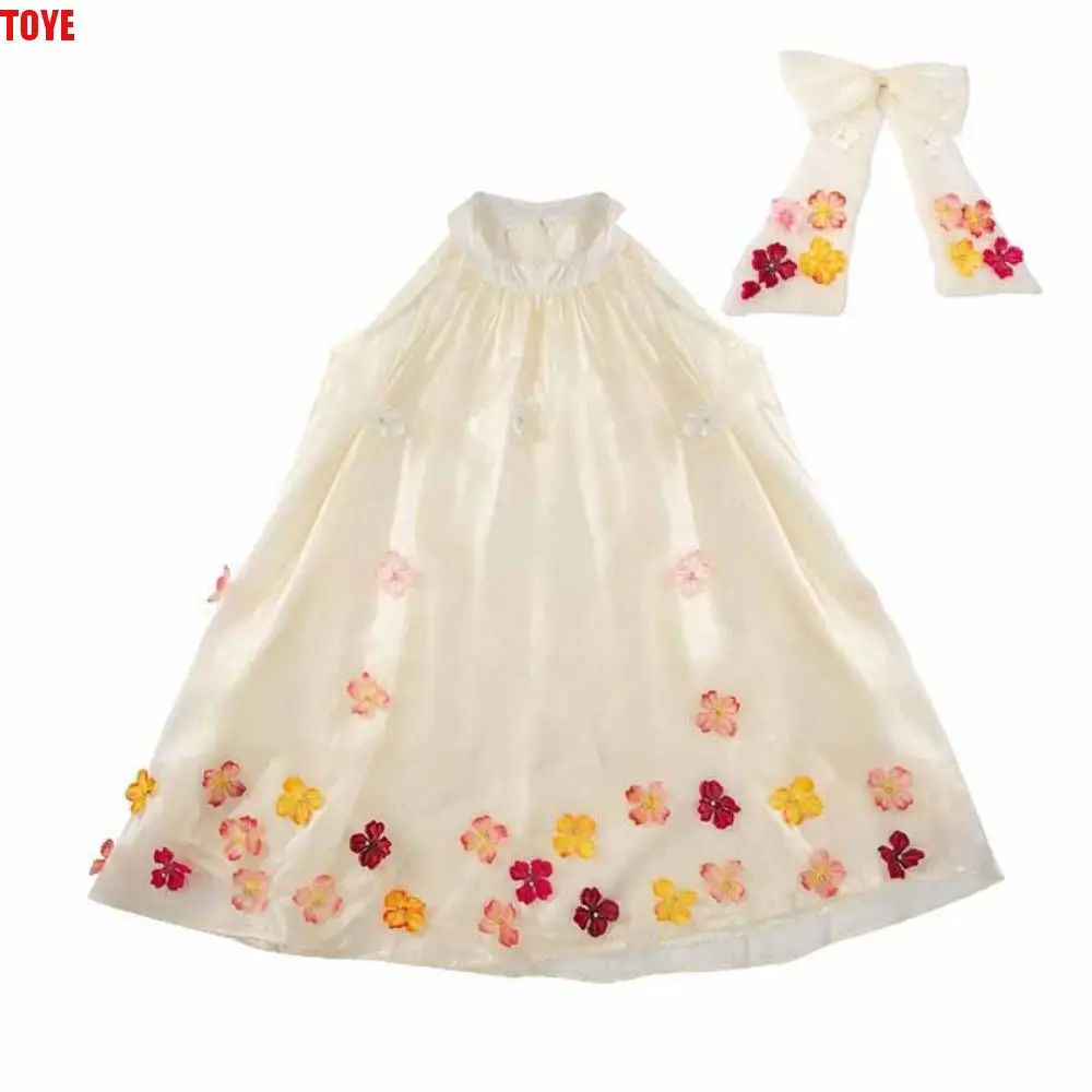 

Elegant Loose Girls Princess Dress Children Beach Vacation Summer Flower Dresses Party Sweet Teens Long Dress Students
