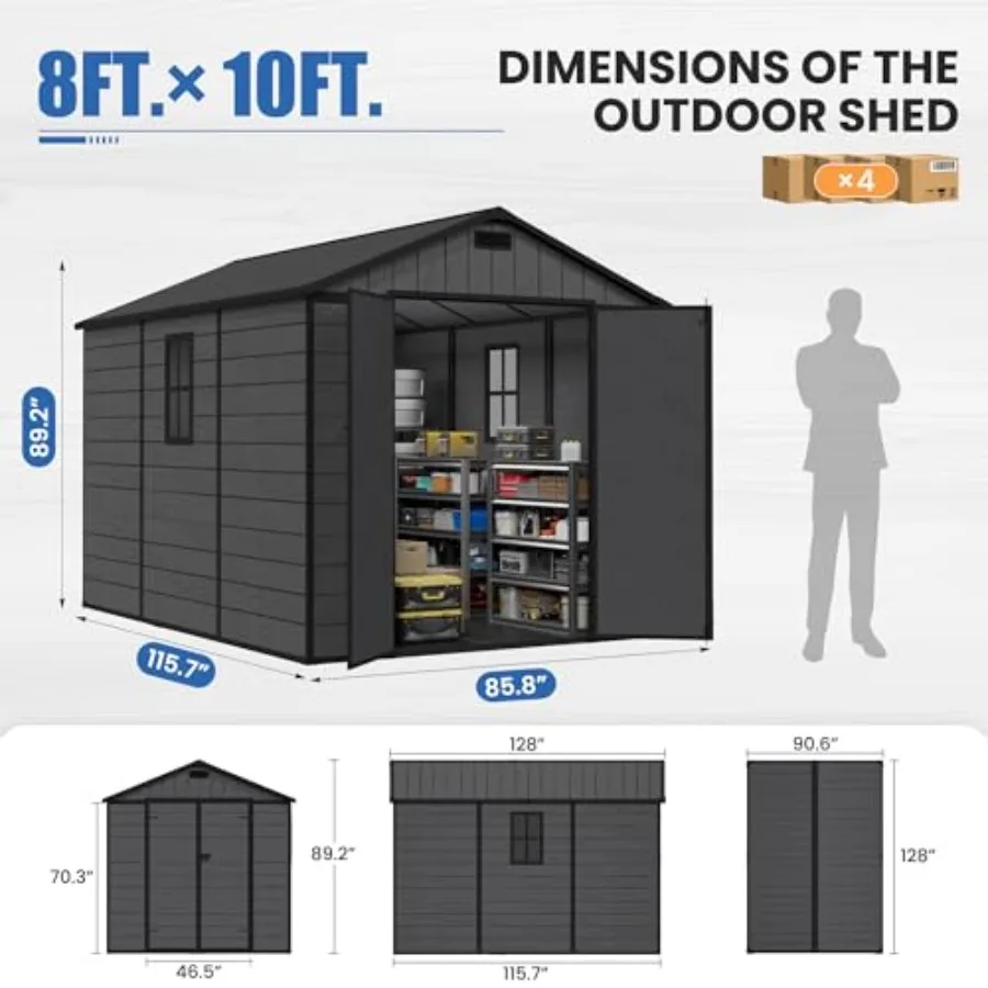 8X10 Feet Resin Storage Shed