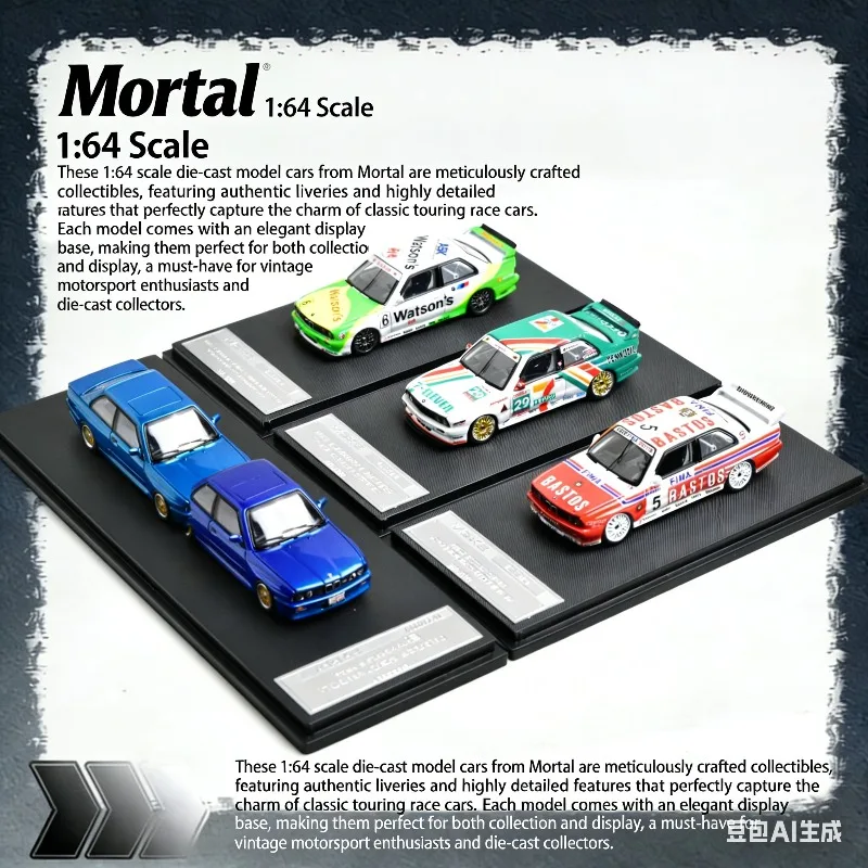 

Mortal MOKE 1:64 BMW E30 M3 DTM Simulation Static Alloy Car Model, Boys' Holiday Gift Toy, Adult Collection Decoration Item.