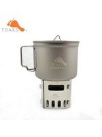 TOAKS 900ml Pot Titanium Alcohol Stove Pot Stand Camping Stove Portable Hiking Backpacking Cookware