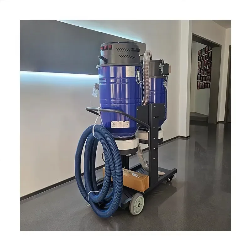 Best Selling 110V 220V Multi Stage Filtration Industrial Double Barrel Vacuum Cleaner With Cyclone Separator