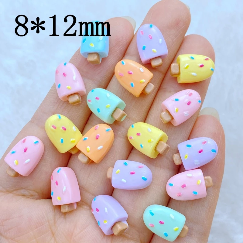 30 Pack Resin Colorful Mini Cute Popsicle Nail Flat Rhinestone Decals DIY Wedding Scrapbook Decoration