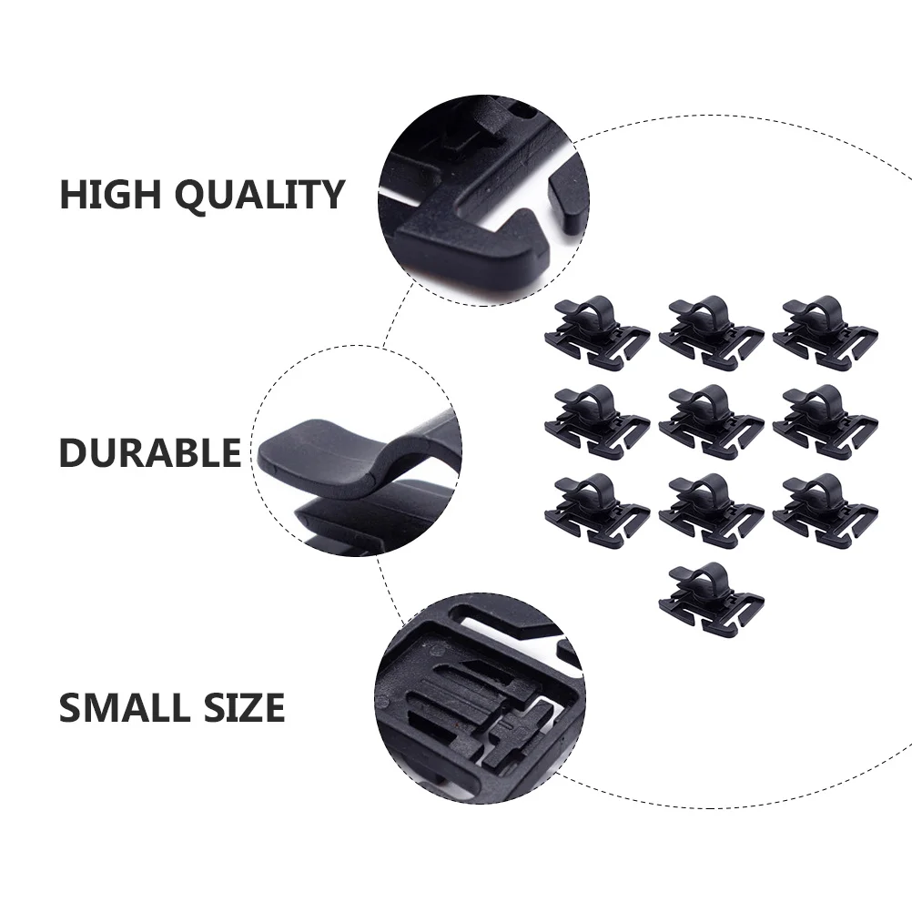 

10pcs Water Bag Clips Black Abs Lightweight Durable Outdoor Backpack Accessories Drinking Organizer Mounting Fixing Clamp For