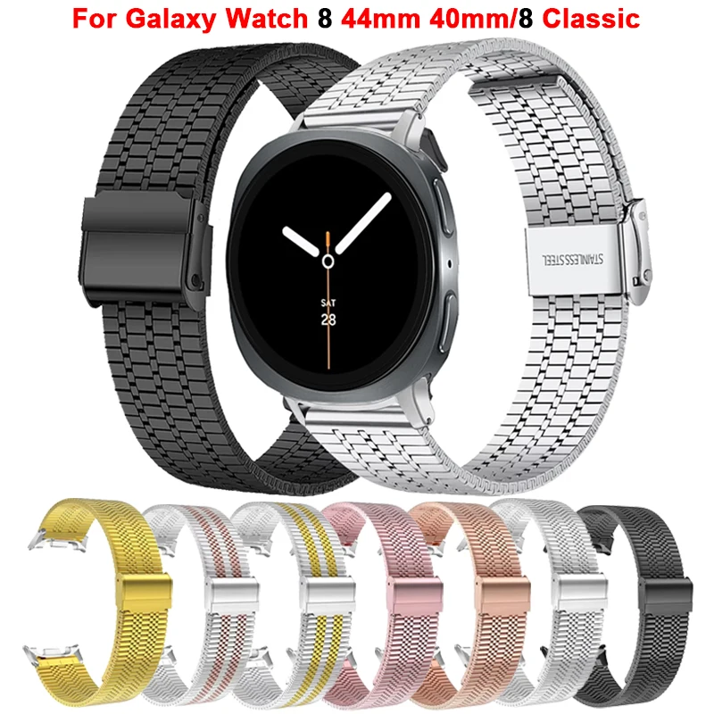 

Ремешок из нержавеющей стали для Samsung Galaxy Watch 8, 44 мм, 40 мм, металлический ремешок, сменный браслет для часов 8, классические аксессуары 46 мм