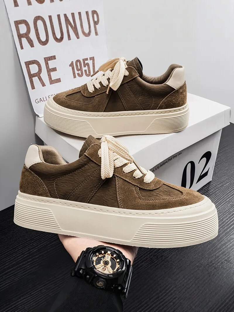 Men's Sport Running Shoes 2026 New Style Casual All-Match Thick Bottom Heightening Anti-Slip Fashionable Outdoor Sneakers