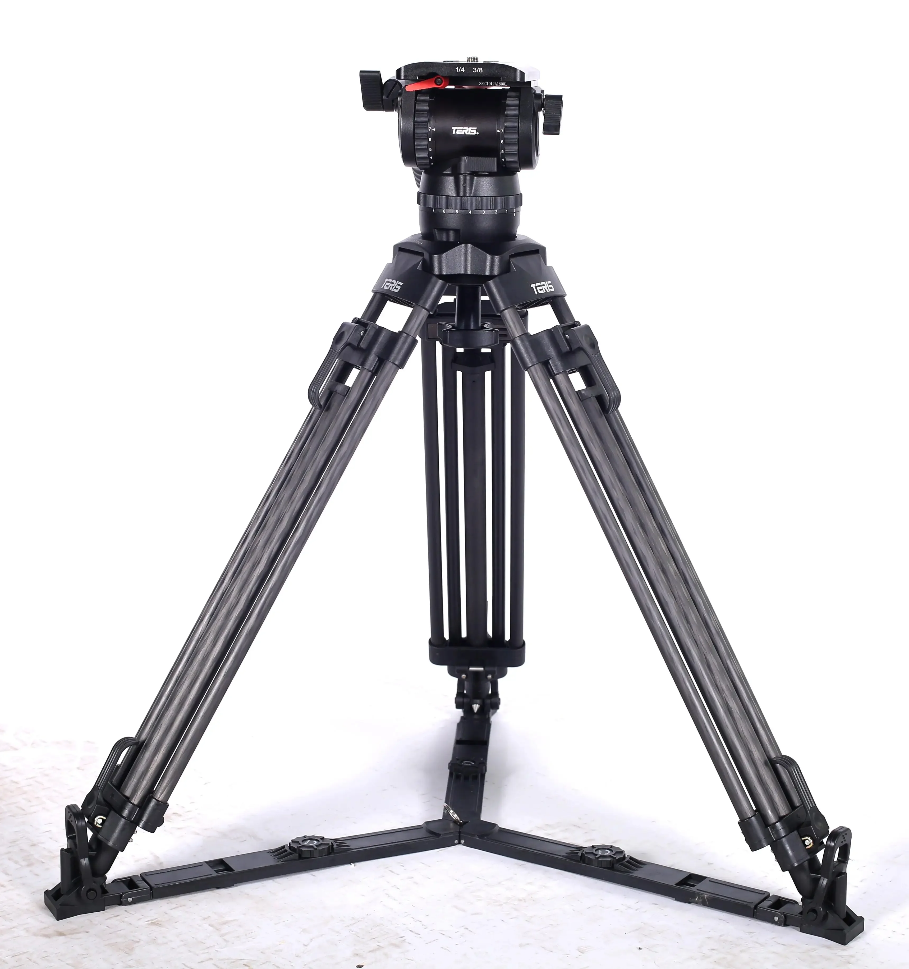 TERIS Professional level With 100 mm hydraulic head and Carbon Fiber Tripod Video system