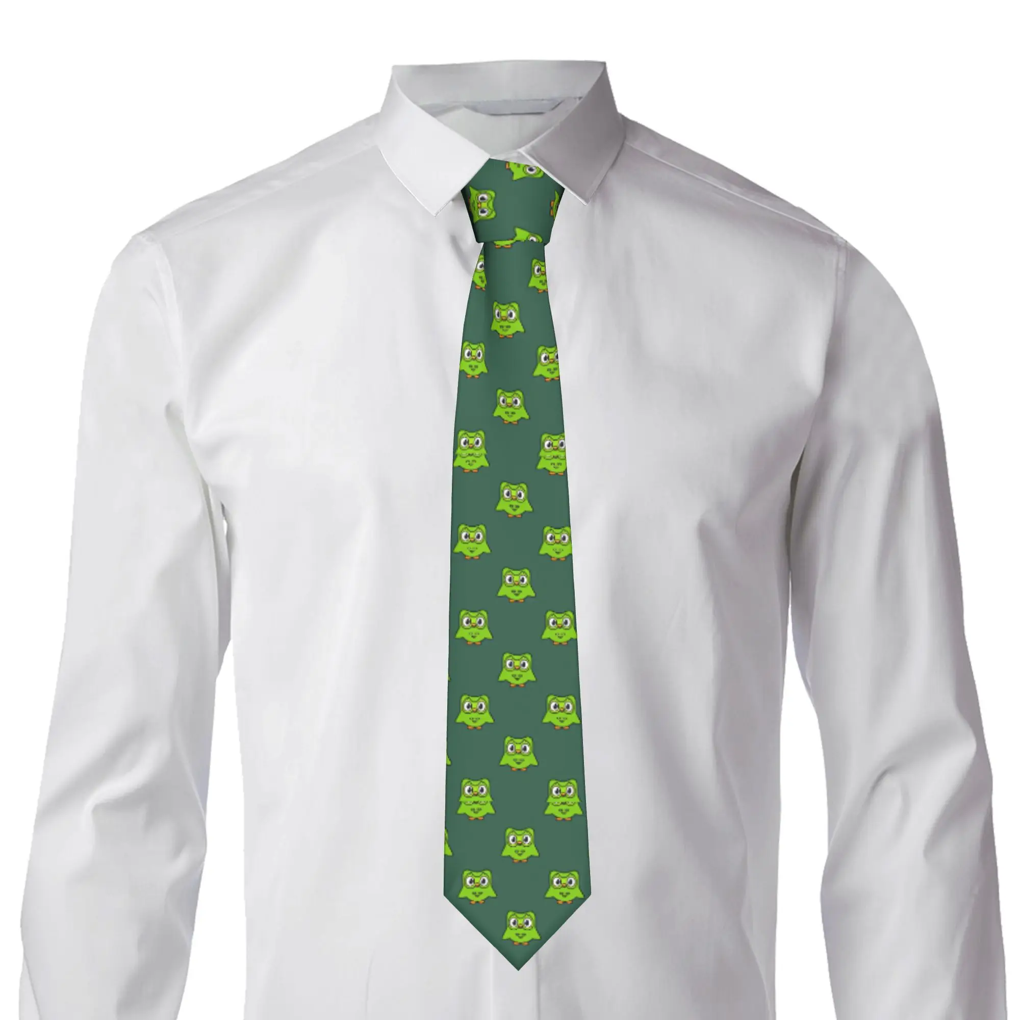 Cute Owl Tie Duolingos Daily Wear Neck Ties Adult Cute Funny Necktie Accessories Quality Pattern Collar Tie