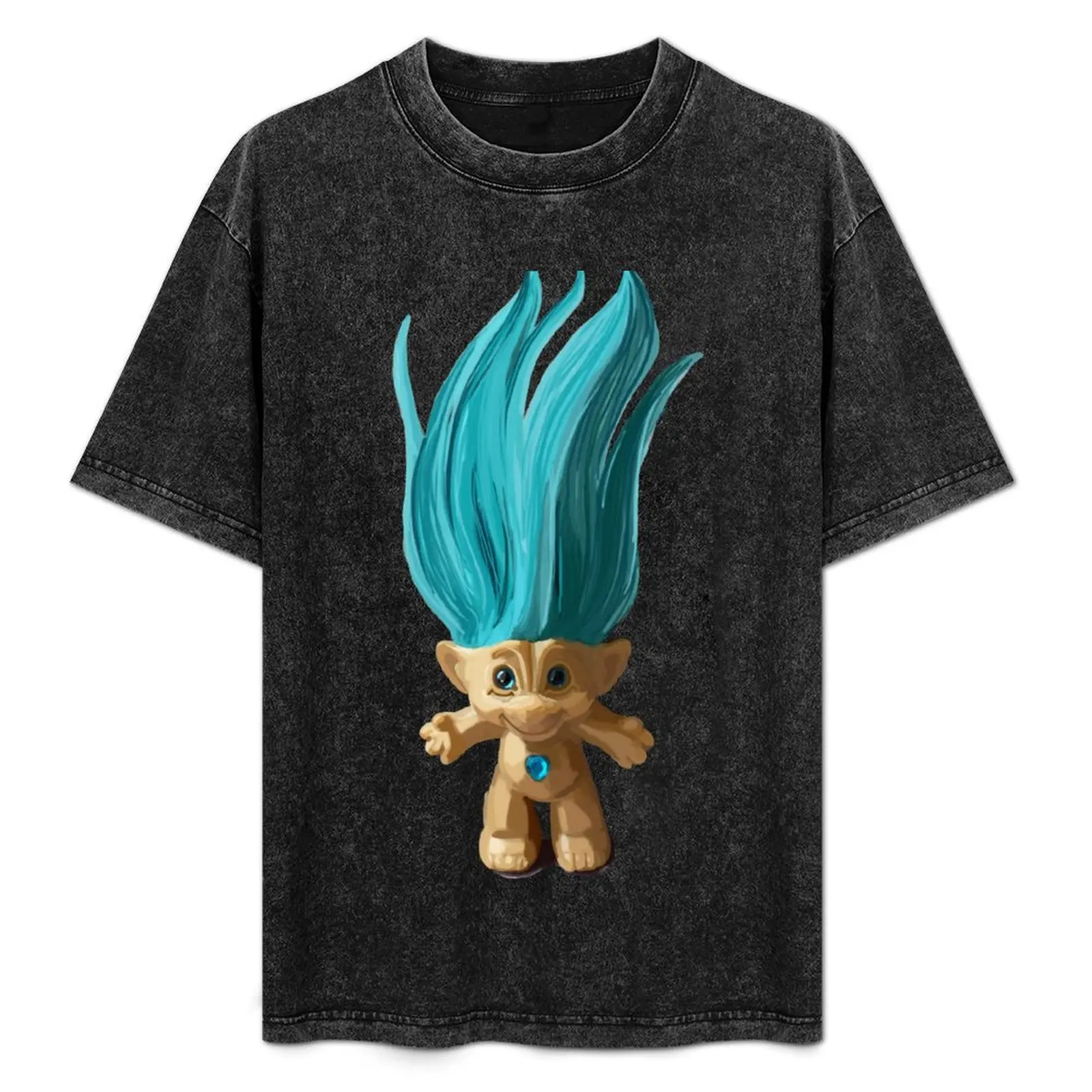 Teal Gem Troll T-Shirt Fashion Simple Casual Tee Shirt