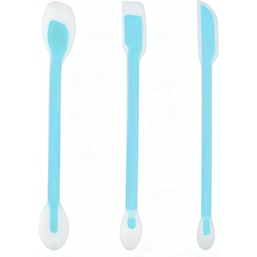 

Набор силиконовых двусторонних лопаток из 3-х скребков для банок с длинной ручкой и мерной ложки со шкалой 1 Tbsp 1 Tsp 1/2 Tsp для варенья