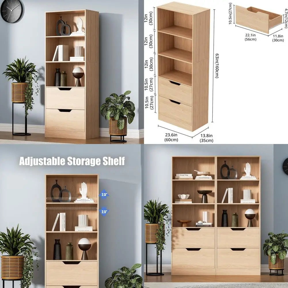 bookcase with 2 drawers, 63