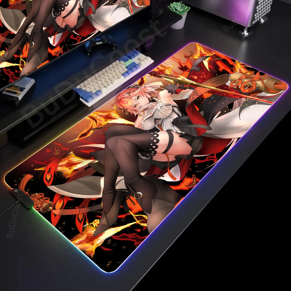 Wuthering Wave Changli electronic sports Office HD Printing Desk Mat Gaming RGB XXL Locking Edge Computer Luminescence Mouse Pad