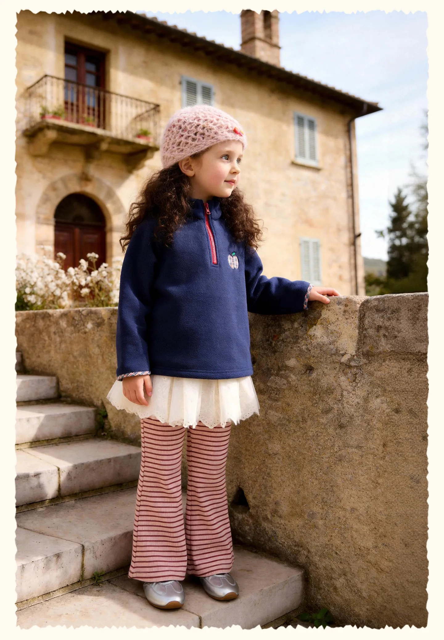 Amila 2026 Herbst Neue Kinder-Sweatshirt mit Stehkragen Vintage-Patch-Stickerei Farbblock Niedlich Verspielt Alltagstaugliches Vielseitiges Oberteil – Detail 21