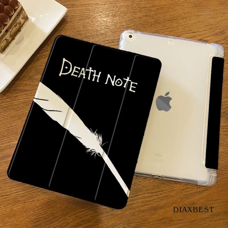 Gothic Simple Black English Notes Tablet  Cover For iPad Pro 13 11th M5 M4 12.9 A16 8 7 9th 10th Air 11 M2 M3 Mini 3-Fold Case