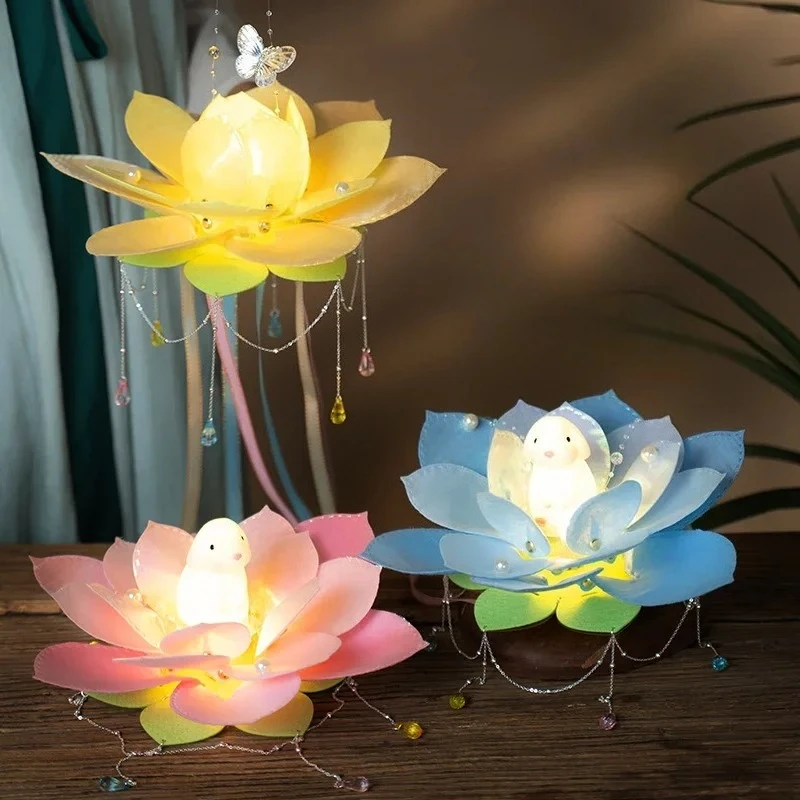 

Набор для творчества: Светящийся фонарь «Нефритовый кролик и лотос» к Празднику середины осени, для детей, для самостоятельного изготовления, для сценических выступлений