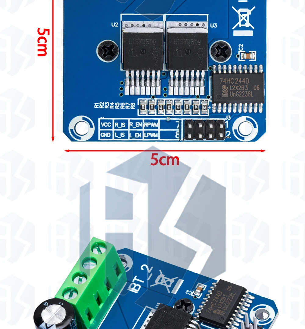 1 ~ 2PCS H-Brücke Hochleistungs-Motortreibermodul, DIY Smart Car Stromdiagnose für Arduino, Doppel BTS7960, 43A, EGBO – Detail 26