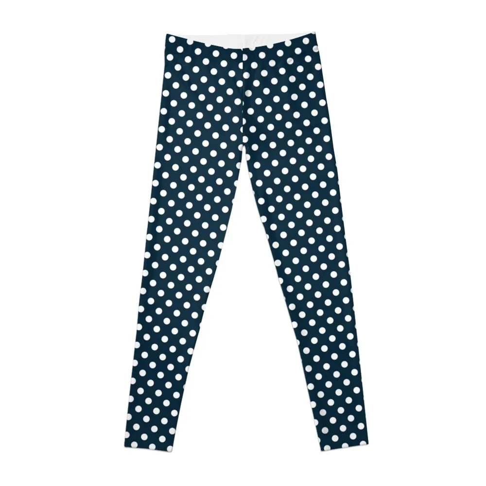 Navy blue and white polka dots Leggings gym clothing harem pants Women's sports sports shirts gym Womens Leggings