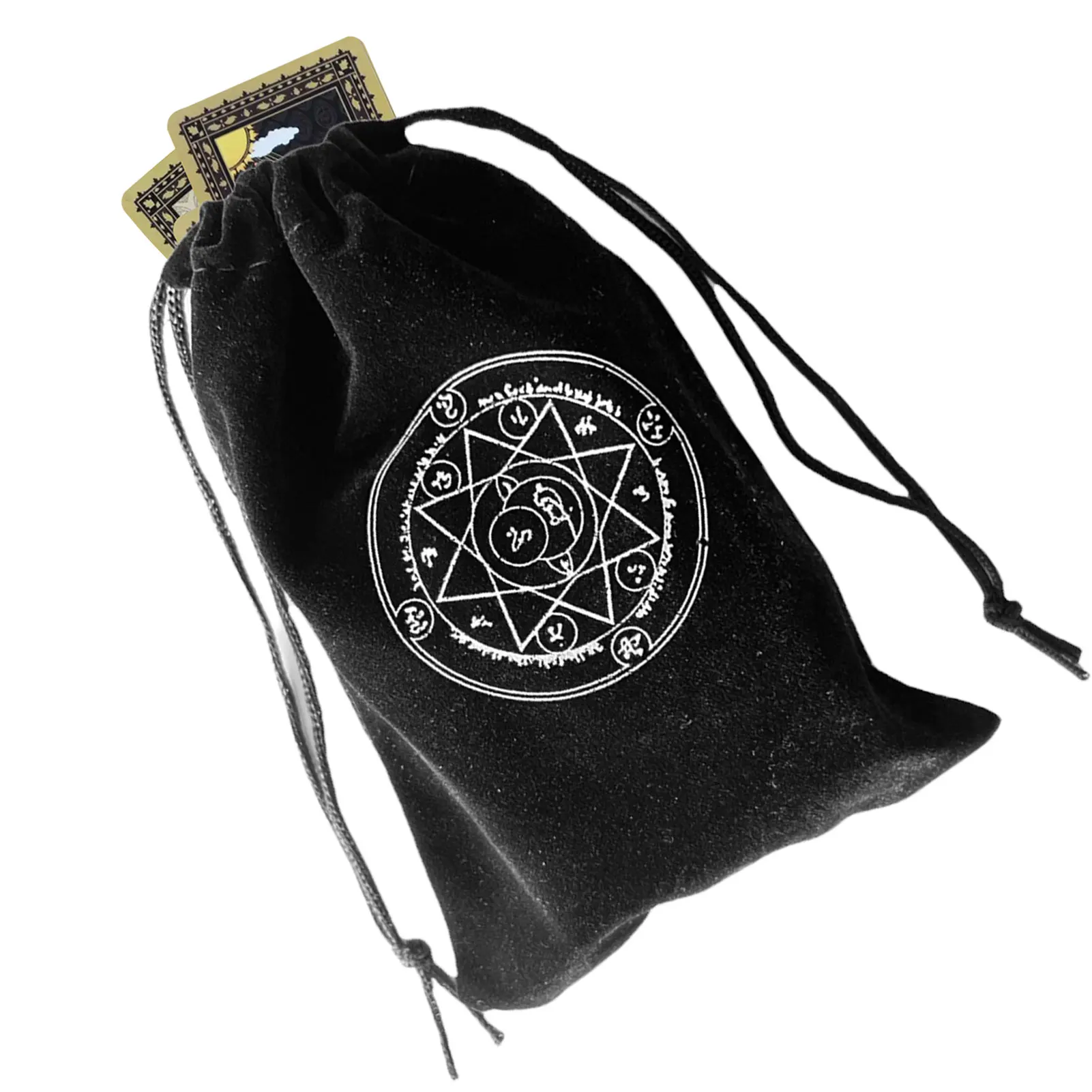 12x18cm Tarot Oracle Cards Storage Bag Drawstring Storage Pouch Witch Divination Board Game Dice Jewelry