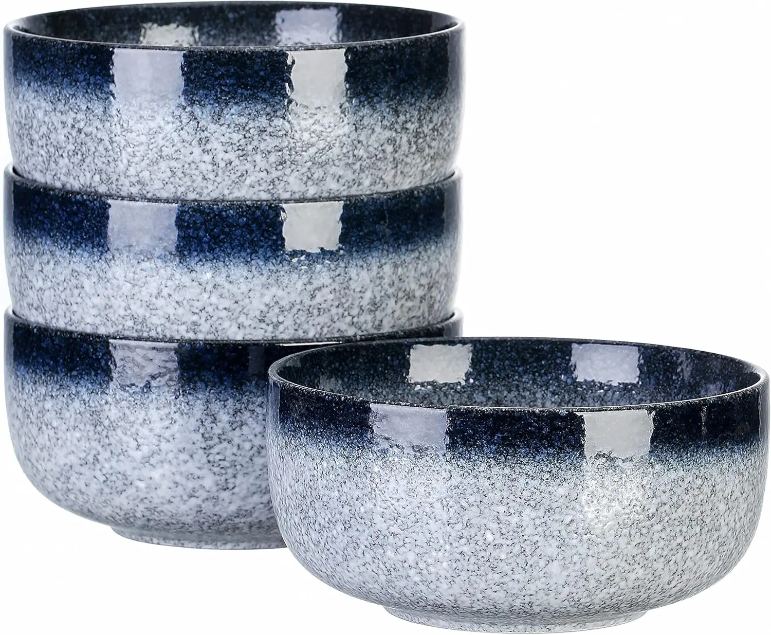 

36oz Ceramic Noodle Bowls Set of 4, Microwave & Dishwasher Safe, Dark Blue for Kitchen Breakfast