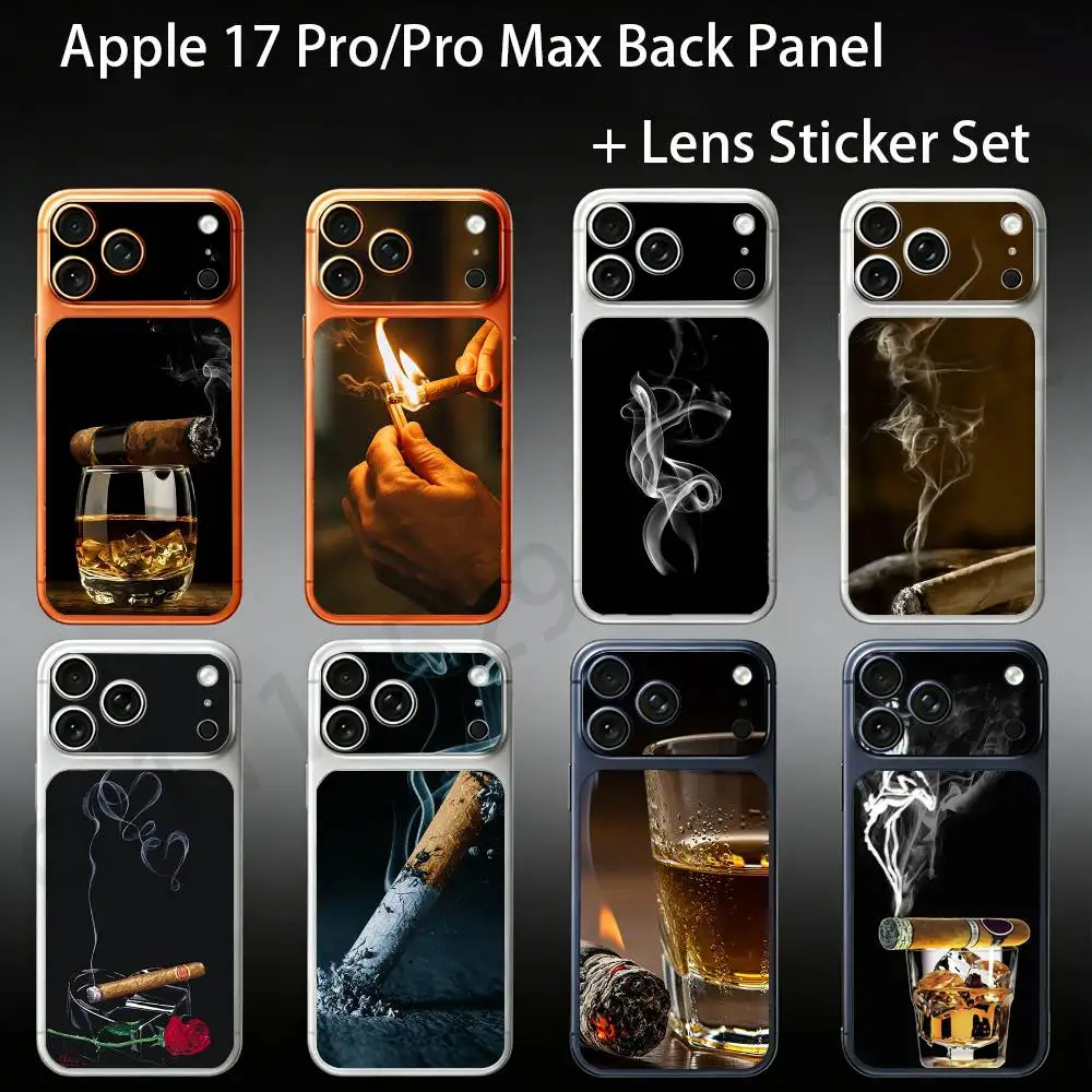 

Cigarette Theme For iPhone 17Pro/ProMax Battry Back Cover with Camera Decal Skin Rear Protective Sticker Film