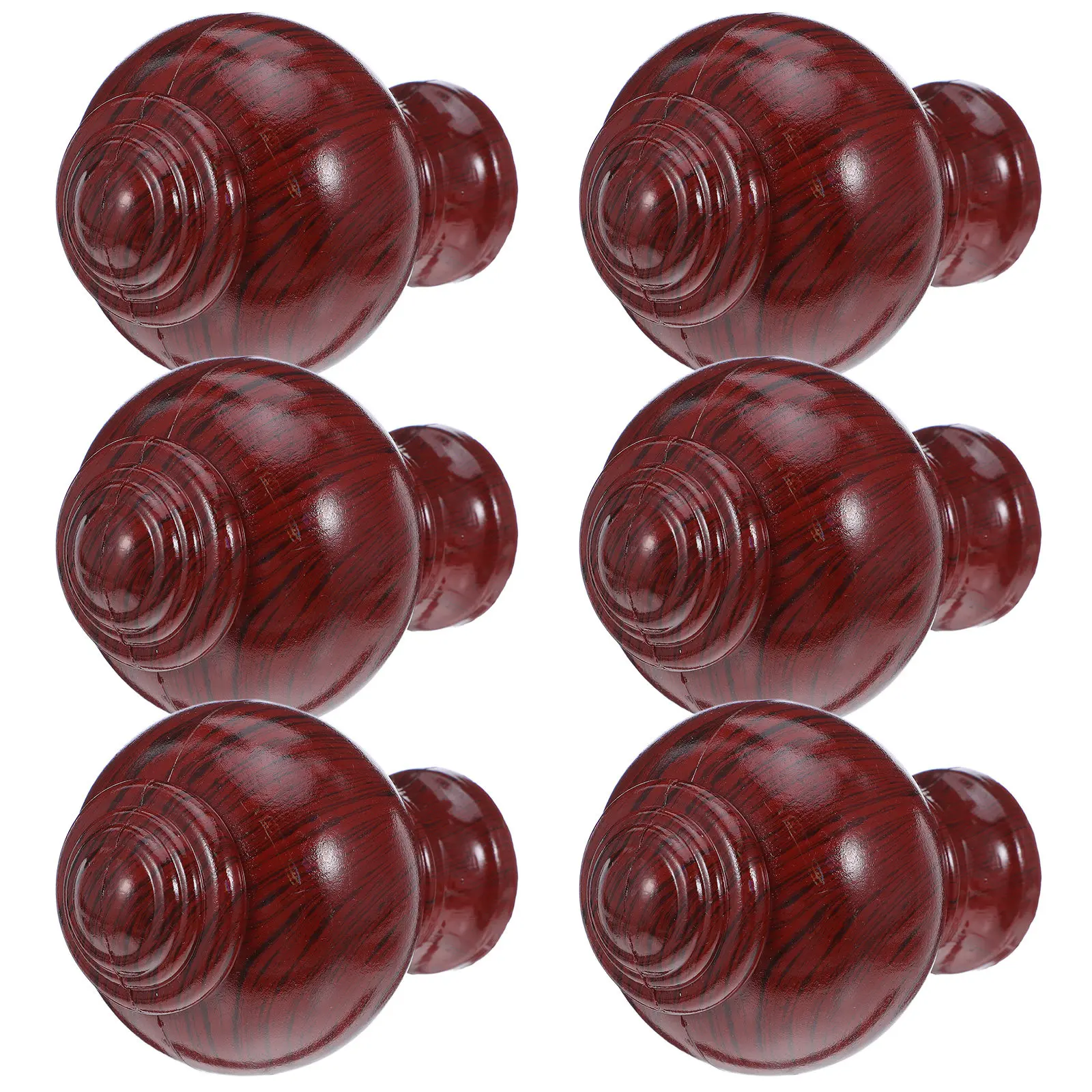 6Pcs Curtain Rod End Caps Wood Grain Design Elegant Decorative Finials for Drapery Rods Smooth Craftsmanship No Tools Needed
